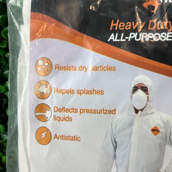 New Large Heavy Duty All Purpose Disposable Coverall Protective Work Wear - Picture 7 of 10